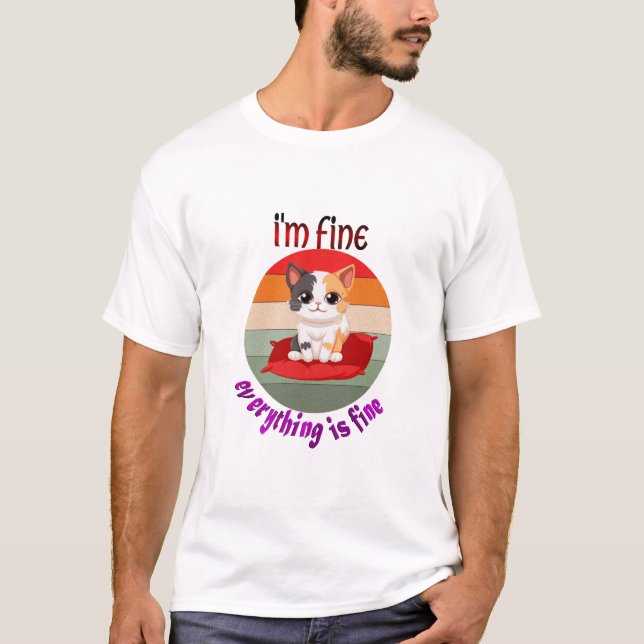 Camiseta gato, estoy bien (Anverso)