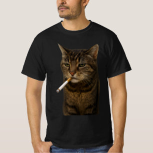 Camiseta Gato estúpidamente divertido fumando un cigarrillo