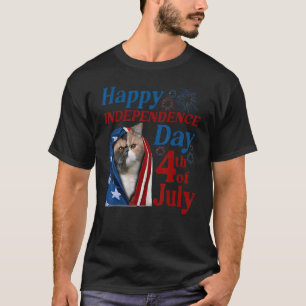 Camiseta Gato Etoxico Lindo Día De La Independencia Usa 4 D