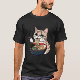 Camiseta Gato exótico de pelo corto divertido comiendo fide