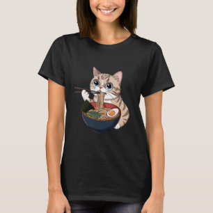Camiseta Gato exótico de pelo corto divertido comiendo fide