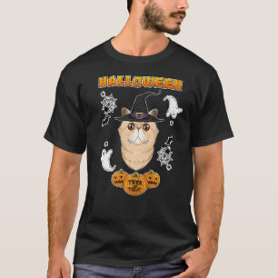 Camiseta Gato Exótico de Pelo Corto ¡Feliz Halloween