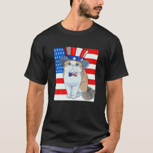Camiseta Gato Exótico de Pelo Corto Gato 4 de Julio
