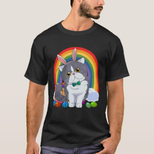 Camiseta Gato Exótico de Pelo Corto Huevos de Pascua Conejo