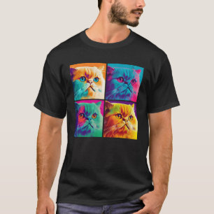 Camiseta Gato Exótico de Pelo Corto Ilustración Pop Colorid