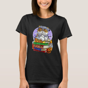 Camiseta Gato Exótico de Pelo Corto Momia Bruja de Hallowee