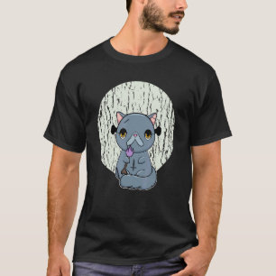 Camiseta Gato Exótico de Pelo Corto Pastel Góthico Fuego
