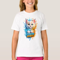 Gato Explosión de Color – Salpicaduras de Pintura