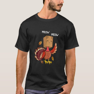 Camiseta Gato falso de Acción de Gracias Meow Turkey Thanks