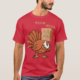 Camiseta Gato falso falso gracioso gato de Acción de Gracia