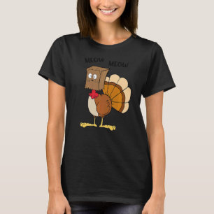 Camiseta Gato falso Meow Meow Acción de Gracias Turquía Gat
