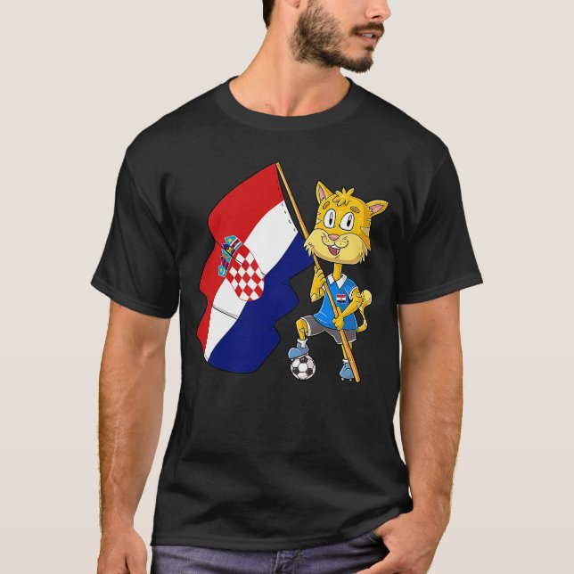 Camiseta gato fanático croata (Anverso)