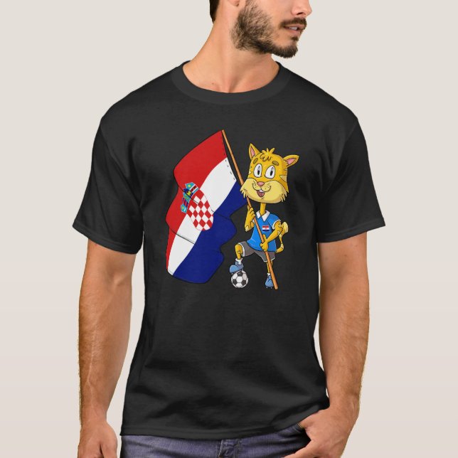 Camiseta gato fanático croata (Anverso)