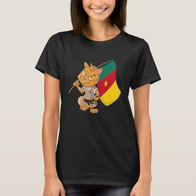 Camiseta gato fanático de Camerún (Anverso)