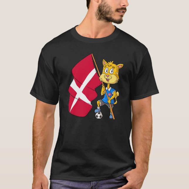 Camiseta Gato fanático de Dinamarca (Anverso)