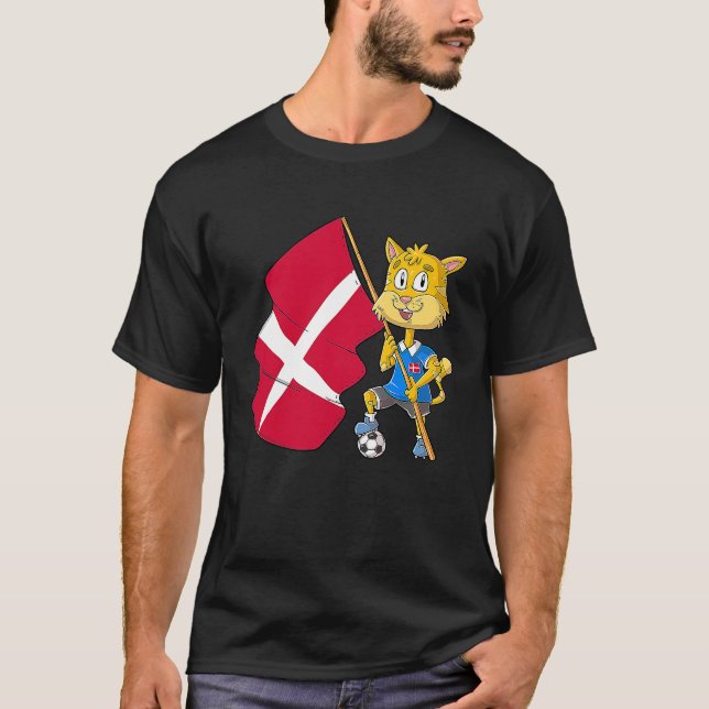 Camiseta Gato fanático de Dinamarca (Anverso)