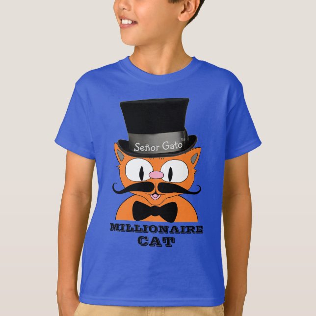 Camiseta Gato Fancy Mustache, Personalizado del CAT MILLION (Anverso)