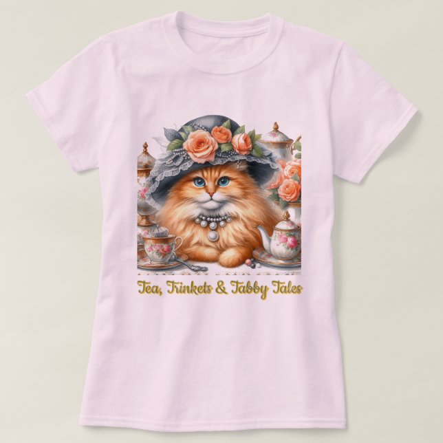 Camiseta Gato Fancy Tea Fiesta Cat Amantes del gato (Diseño del anverso)