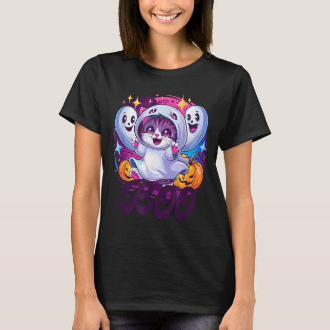 Camiseta gato fantasma boo  (Anverso)