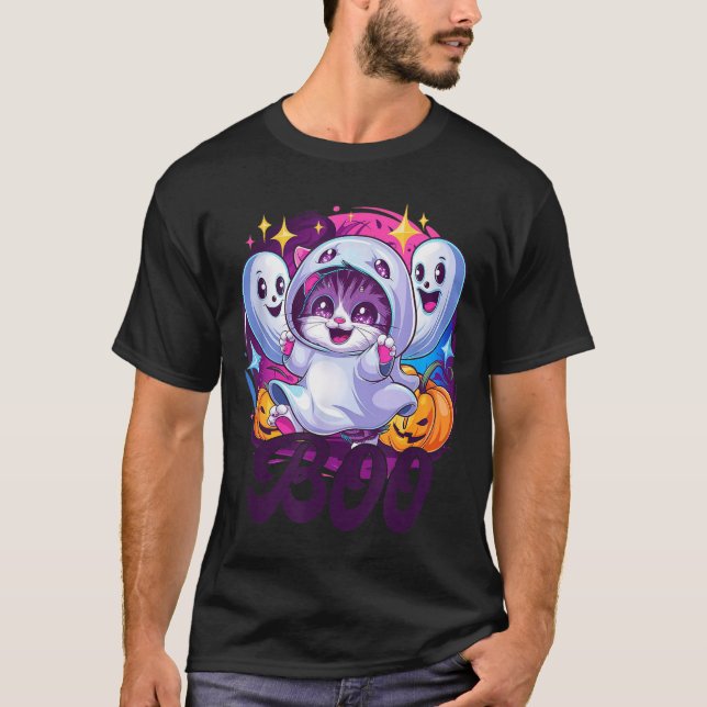 Camiseta gato fantasma boo  (Anverso)