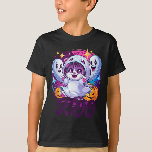 Camiseta gato fantasma Boo  (Anverso)