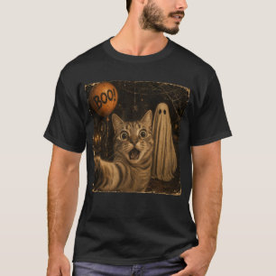 Camiseta Gato fantasma BOO divertido de Halloween