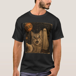 Camiseta Gato fantasma BOO divertido de Halloween