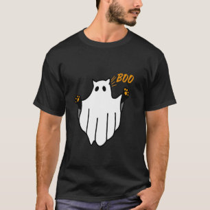 Camiseta Gato Fantasma Boo Halloween Divertido Para Amantes