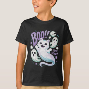 Camiseta Gato Fantasma Boo Kitty Halloween