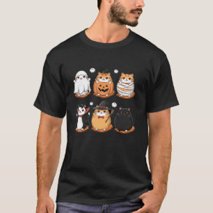 Camiseta Gato Fantasma Bruja Jee Gato de calabaza