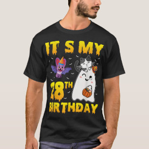 Camiseta Gato Fantasma Calabaza Candy Corn es mi cumpleaños