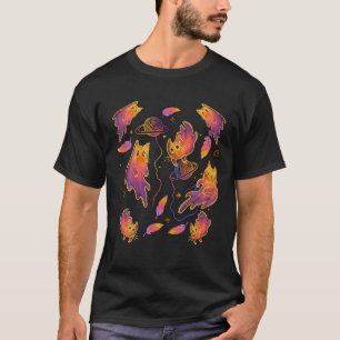 Camiseta Gato fantasma de Halloween fresco estilo de otoño