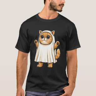 Camiseta Gato Fantasma de Sábana Hombres Mujeres Niños Adol