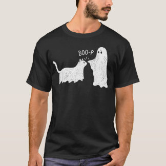 Camiseta Gato Fantasma Divertido Boo Boo-P Amantes de Gatos