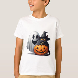 Camiseta Gato Fantasma Espeluznante Calabaza Halloween 🎃