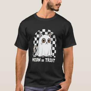 Camiseta Gato Fantasma Gruñón Rurrar o Tratar Divertido Hal