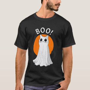 Camiseta Gato Fantasma Lindo Boo Halloween Luna Gato Espelu