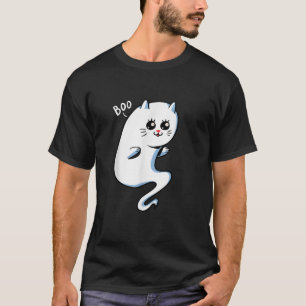 Camiseta Gato fantasma lindo T Shirt BOO Gato Kitty Hallowe