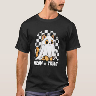 Camiseta Gato Fantasma Maullar o Tratar Divertido Lindo Hal