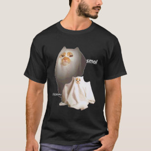 Camiseta Gato Fantasma Smol Pero Espeluznante Meme de Hallo