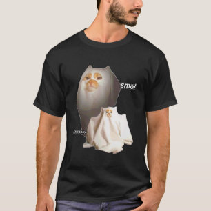 Camiseta Gato Fantasma Smol Pero Espeluznante Meme Hallowee