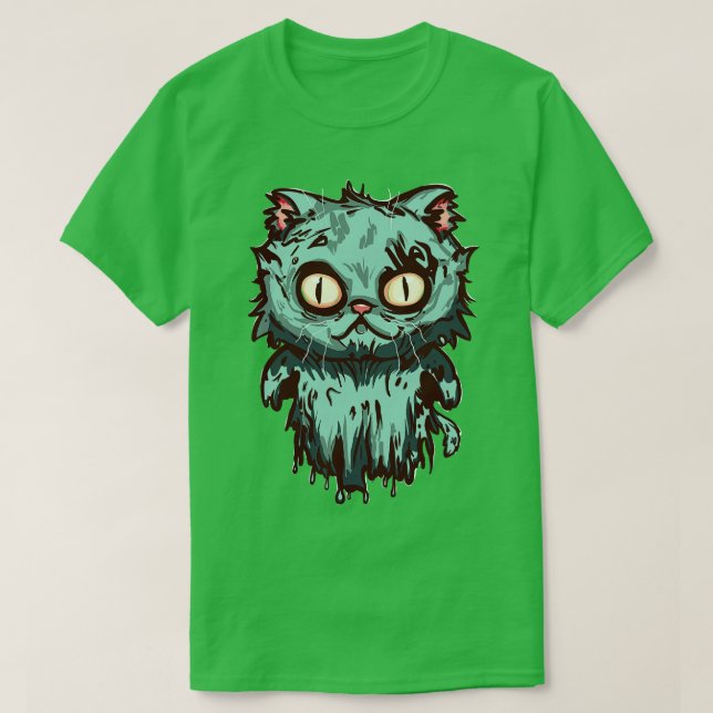 Camiseta Gato fantasma zombi sin texto (Diseño del anverso)