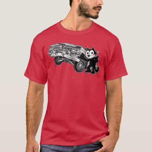 Camiseta Gato Feli Dibujos Animados Lowrider Coche Hidráuli