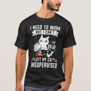 Camiseta Gato Felino Blanco No Supervisado