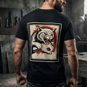 Camiseta Gato Felino Furioso Ataque Felino Ensangrentado Ne