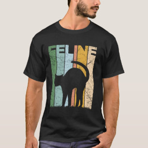 Camiseta Gato Felino Gato Vintage Amante de Gatos Silueta d