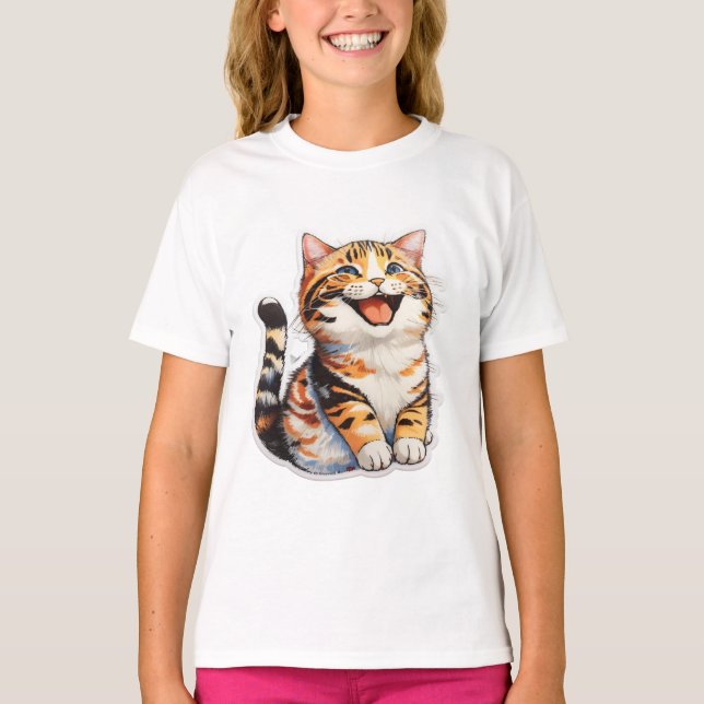Camiseta Gato feliz (Anverso)