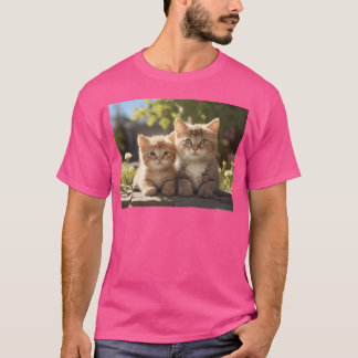 Camiseta Gato feliz bebé con madre chica