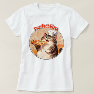 Camiseta Gato Feliz Chef con Pizza