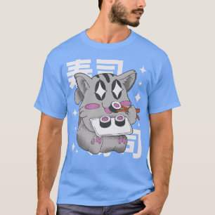Camiseta Gato feliz comiendo sushi japonés estilo Kawaii An